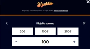 kunkku kasino maksutavat ja kotiutukset